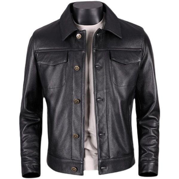 men's leather & faux 2021 black genuine jacket men casual style single breasted plus size 4xl real natural cowhide autumn slim short co
men's leather & faux 2021 black genuine jacket men casual style single breasted plus size 4xl real natural cowhide autumn slim short co