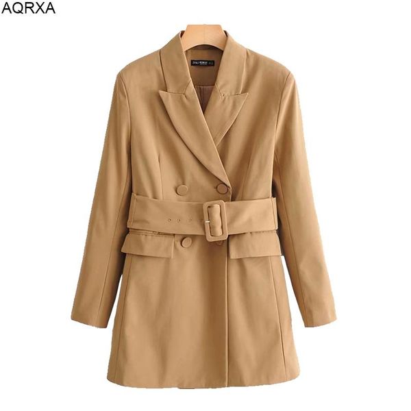 women's suits & blazers 2021 women khaki blazer autumn pick lapel double breasted belt drop sml office lady casual female coat long, White;black
women's suits & blazers 2021 women khaki blazer autumn pick lapel double breasted belt drop sml office lady casual female coat long, White;black
