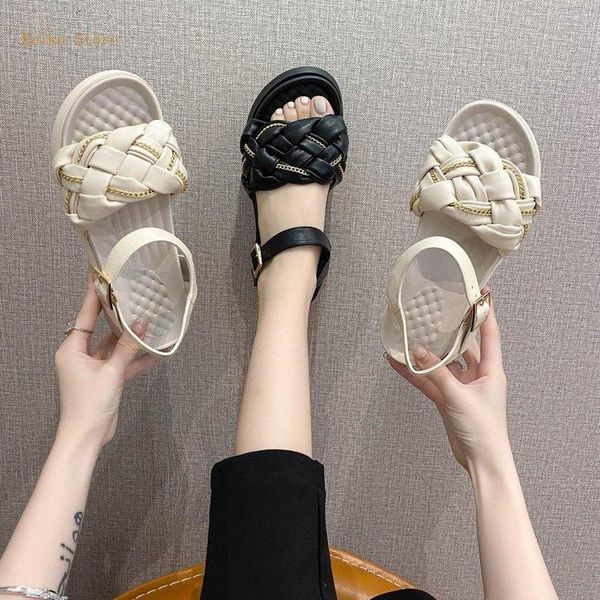 women's sandals fairy style summer mid heel muffin comfortable buckle flat platform beach shoes, Black
women's sandals fairy style summer mid heel muffin comfortable buckle flat platform beach shoes, Black