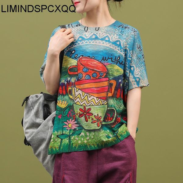 summer 2021 chinese designer streetwear womens vintage printed t-shirts ladies knitted casual tees female big size hollow women's t-sh, White
summer 2021 chinese designer streetwear womens vintage printed t-shirts ladies knitted casual tees female big size hollow women's t-sh, White