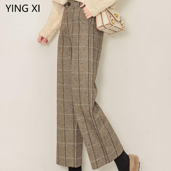 women's pants & capris 2021 autumn and winter pantalon femme checkered women loose wool straight tube leisure woollen waist, Black;white
women's pants & capris 2021 autumn and winter pantalon femme checkered women loose wool straight tube leisure woollen waist, Black;white