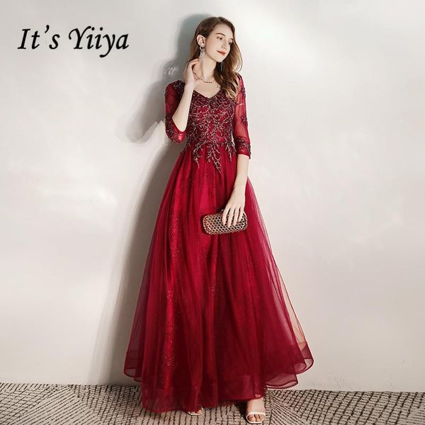 party dresses formal dress it's yiiya k288 burgundy half sleeve a-line evening long plus size sequined appliques abendkleider, White;black
party dresses formal dress it's yiiya k288 burgundy half sleeve a-line evening long plus size sequined appliques abendkleider, White;black