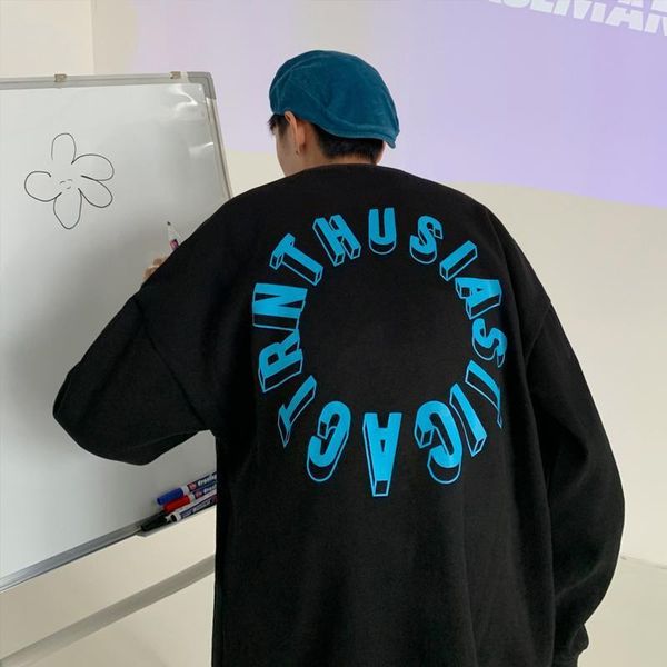 mens sweater spring and autumn sweater boys' hoodless letter tide brand trend hip hop loose thin shirt couple jacket, Black
mens sweater spring and autumn sweater boys' hoodless letter tide brand trend hip hop loose thin shirt couple jacket, Black