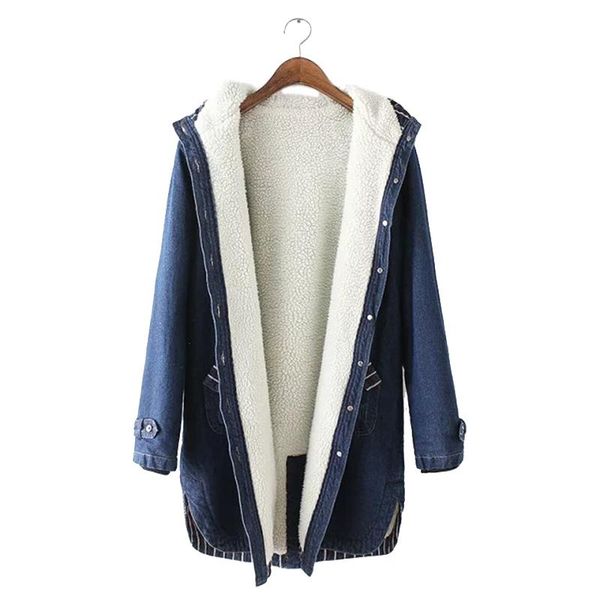 women's jackets 2021 winter women lamb fur parka coat warm hooded denim jacket big size casual jeancoat female thick, Black;brown
women's jackets 2021 winter women lamb fur parka coat warm hooded denim jacket big size casual jeancoat female thick, Black;brown