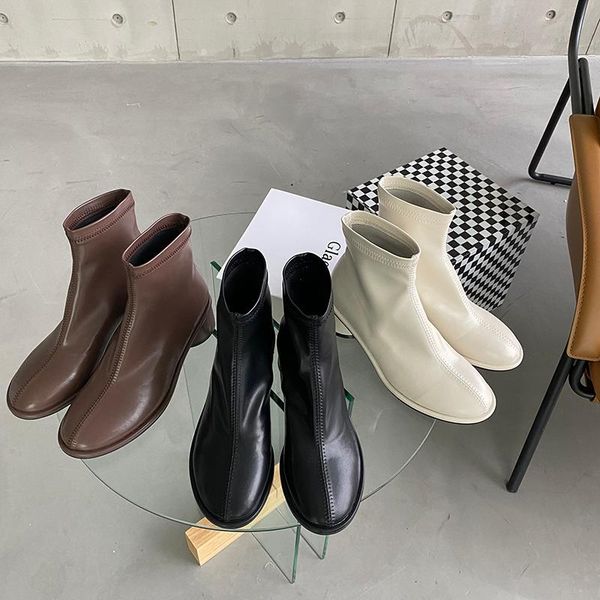 boots fashion women sock stretch elastic comfortable flats heeled black/beige elegant mid round heels woman slip on size 3
boots fashion women sock stretch elastic comfortable flats heeled black/beige elegant mid round heels woman slip on size 3