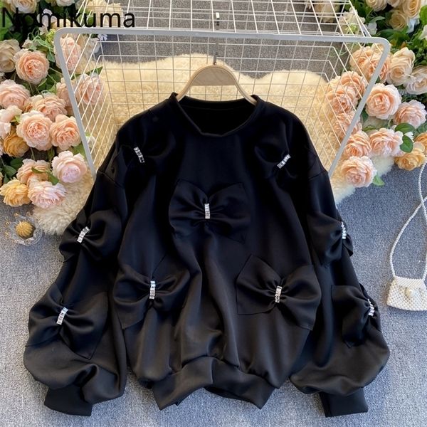nomikuma korean diamonds bowknot pullover sweatshirt causal long sleeve o-neck hoodies spring new sweet women jumper 6e145 220311, Black
nomikuma korean diamonds bowknot pullover sweatshirt causal long sleeve o-neck hoodies spring new sweet women jumper 6e145 220311, Black