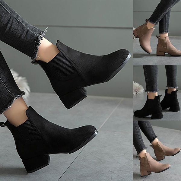 dress shoes women's winter medium tube round head solid side pointed toe zipper low heel short boots chaussure femme, Black
dress shoes women's winter medium tube round head solid side pointed toe zipper low heel short boots chaussure femme, Black