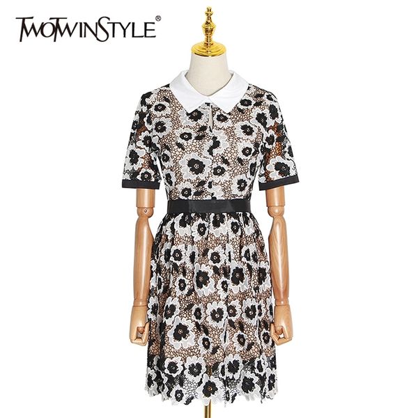 lace hollow out women dress lapel collar puff short sleeve high waist hit color mini appliques dresses for female 210520, Black;gray
lace hollow out women dress lapel collar puff short sleeve high waist hit color mini appliques dresses for female 210520, Black;gray