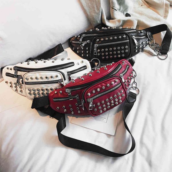 a.punk style shell fashion waist bag rivet single shoulder diagonal straddle chest women's, Black;red
a.punk style shell fashion waist bag rivet single shoulder diagonal straddle chest women's, Black;red