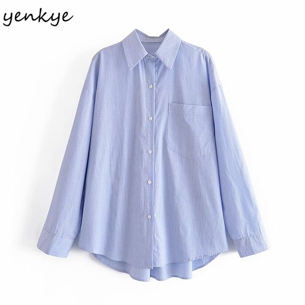 spring blue striped blouse shirt women long sleeve pocket casual poplin blouses female vintage oversize blusas 210514, White
spring blue striped blouse shirt women long sleeve pocket casual poplin blouses female vintage oversize blusas 210514, White