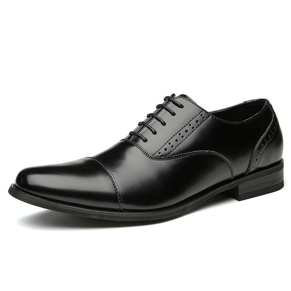 dress shoes men's genuine leather business suit gentleman formal pointed toe brogue oxfords wedding groom party, Black
dress shoes men's genuine leather business suit gentleman formal pointed toe brogue oxfords wedding groom party, Black