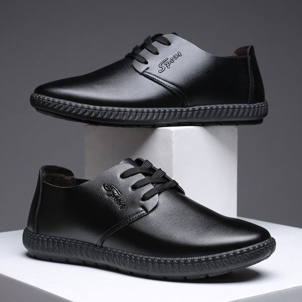 2021 men's leather dress shoes autumn and winter leisure soft sole surface youth breathable footwear size 39-44, Black
2021 men's leather dress shoes autumn and winter leisure soft sole surface youth breathable footwear size 39-44, Black
