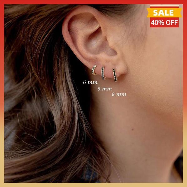 hoop & huggie 925 sterling silver black zircon crystals earrings for women punk classic earing oorbellen small circle earring, Golden;silver
hoop & huggie 925 sterling silver black zircon crystals earrings for women punk classic earing oorbellen small circle earring, Golden;silver