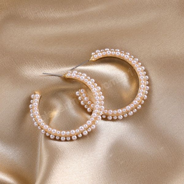 simple gold color metal geometric big circle pearl hoop earrings for women statement fashion jewelry gifts, Golden;silver
simple gold color metal geometric big circle pearl hoop earrings for women statement fashion jewelry gifts, Golden;silver