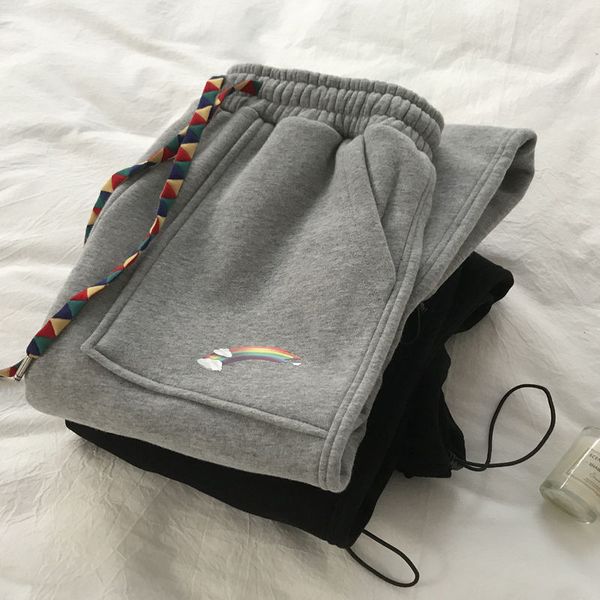 rainbow print long pants women plus velvet thickening pocket elastic high waist haren adjustable harajuku woman trousers bf pant, Black;white
rainbow print long pants women plus velvet thickening pocket elastic high waist haren adjustable harajuku woman trousers bf pant, Black;white
