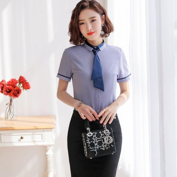 women's blouses & shirts 2021 hzvz spring and summer with tie professional solid color short-sleeved shirt slim fit ol plus size overal, White
women's blouses & shirts 2021 hzvz spring and summer with tie professional solid color short-sleeved shirt slim fit ol plus size overal, White