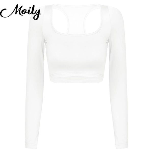 women's t-shirt moily women autumn long sleeve crop fashion back hollow out t-shirts racerback workout gym sports club wear short t, White
women's t-shirt moily women autumn long sleeve crop fashion back hollow out t-shirts racerback workout gym sports club wear short t, White