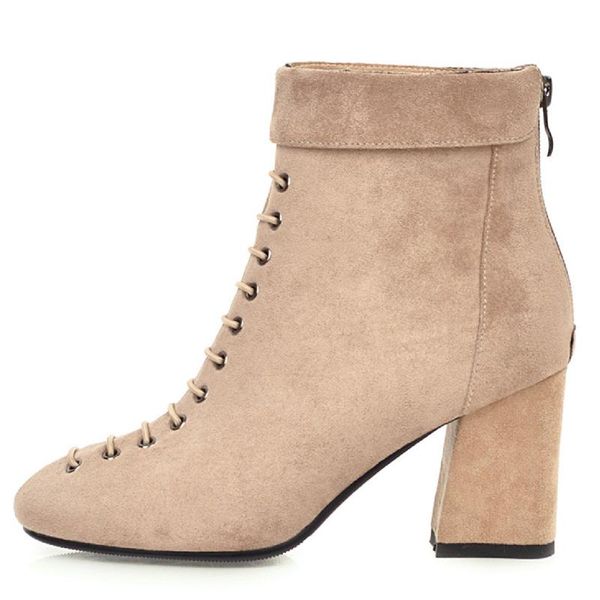 boots faxu suede women ankle fashion lace up beige black for block heels flock party shoes 2021 autumn winter
boots faxu suede women ankle fashion lace up beige black for block heels flock party shoes 2021 autumn winter