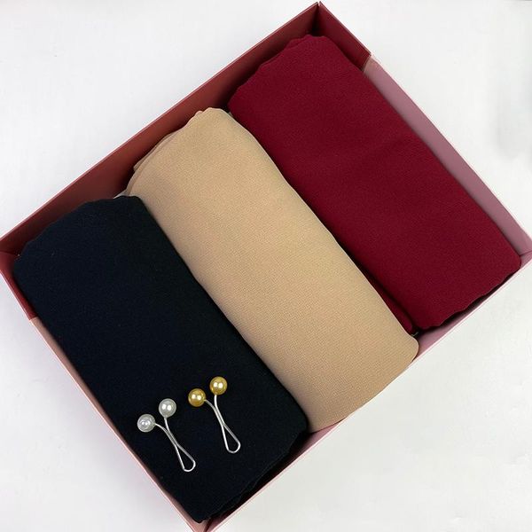 scarves 3pcs/box chiffon scarf women's fashion plain hijab wrap solid color shawls headband muslim hijabs headscarf customized gift box, Blue;gray
scarves 3pcs/box chiffon scarf women's fashion plain hijab wrap solid color shawls headband muslim hijabs headscarf customized gift box, Blue;gray