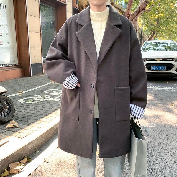 men's wool & blends neploha 2021 autumn winter lapel striped woolen coats streetwear casual loose man jacket vintage couple outerwear, Black
men's wool & blends neploha 2021 autumn winter lapel striped woolen coats streetwear casual loose man jacket vintage couple outerwear, Black