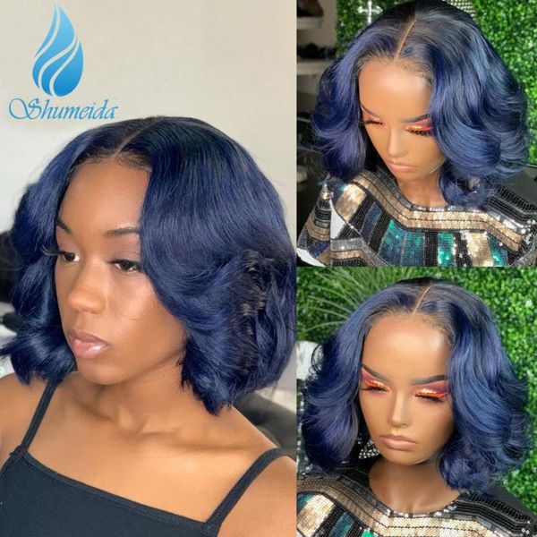lace wigs shumeida ombre blue color 13*6*1 front human hair brazilian remy short bob with baby, Black;brown
lace wigs shumeida ombre blue color 13*6*1 front human hair brazilian remy short bob with baby, Black;brown