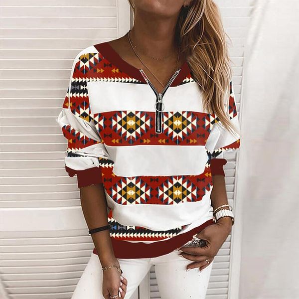 women's blouses & shirts women irregular print zipper blouse fashion long sleeves casual female clouthes blusa feminina vetement femme, White
women's blouses & shirts women irregular print zipper blouse fashion long sleeves casual female clouthes blusa feminina vetement femme, White