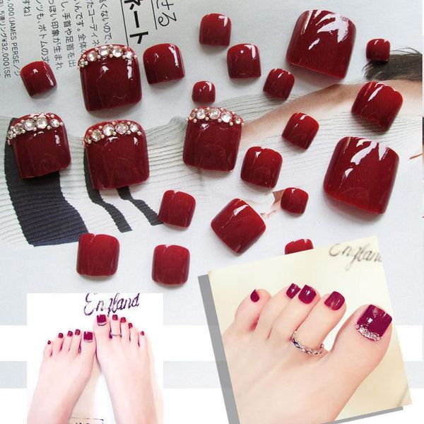 pcs red rhinestone art nail tips full cover false toe fake nails manicure tools press on stickers accesoires, Red;gold
pcs red rhinestone art nail tips full cover false toe fake nails manicure tools press on stickers accesoires, Red;gold