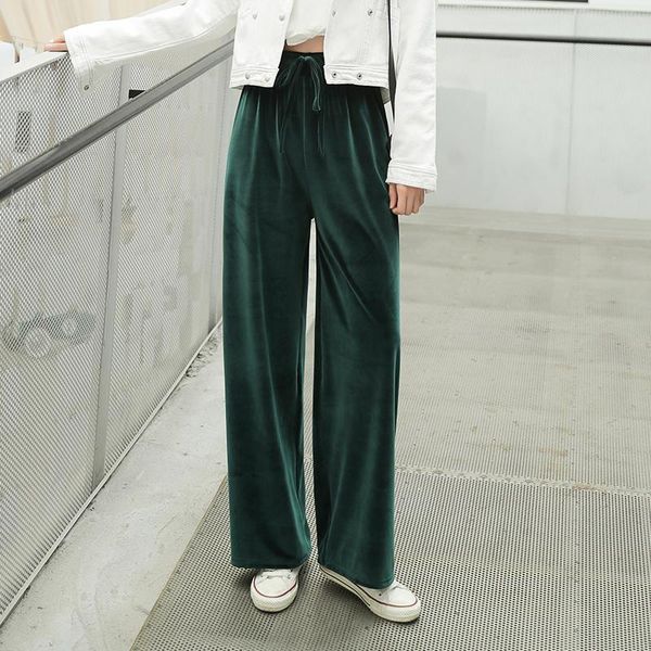 women's pants & capris spring autumn casual straight women female drawstring loose elastic high waist velvet wide leg ankle-length trou, Black;white
women's pants & capris spring autumn casual straight women female drawstring loose elastic high waist velvet wide leg ankle-length trou, Black;white