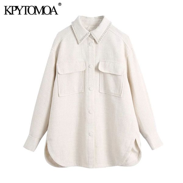 women fashion faux pearl beading loose tweed jacket coat vintage long sleeve button-up female outerwear chic 210421, Black;brown
women fashion faux pearl beading loose tweed jacket coat vintage long sleeve button-up female outerwear chic 210421, Black;brown