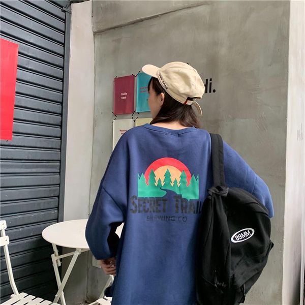 women's hoodies & sweatshirts ladies winter korean printed loose lazy student long sleeve thin round neck coat, Black
women's hoodies & sweatshirts ladies winter korean printed loose lazy student long sleeve thin round neck coat, Black