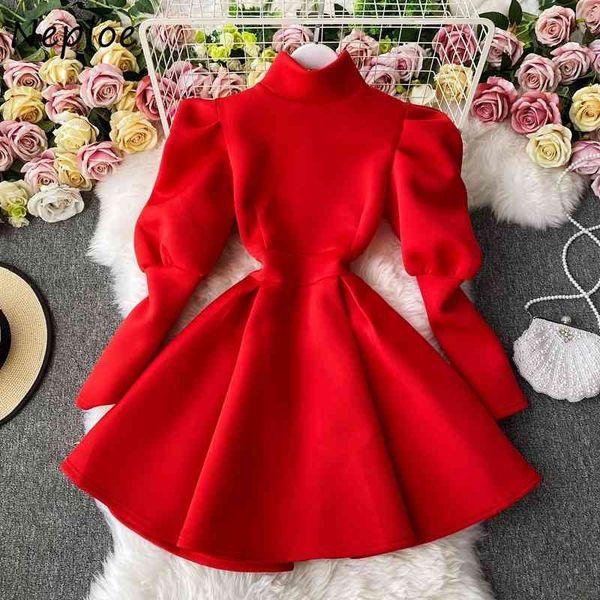 neploe solid color puff sleeve big swing dress autumn korean style elegant a-line vestidos turtleneck slim waist women dresses 210423, Black;gray
neploe solid color puff sleeve big swing dress autumn korean style elegant a-line vestidos turtleneck slim waist women dresses 210423, Black;gray
