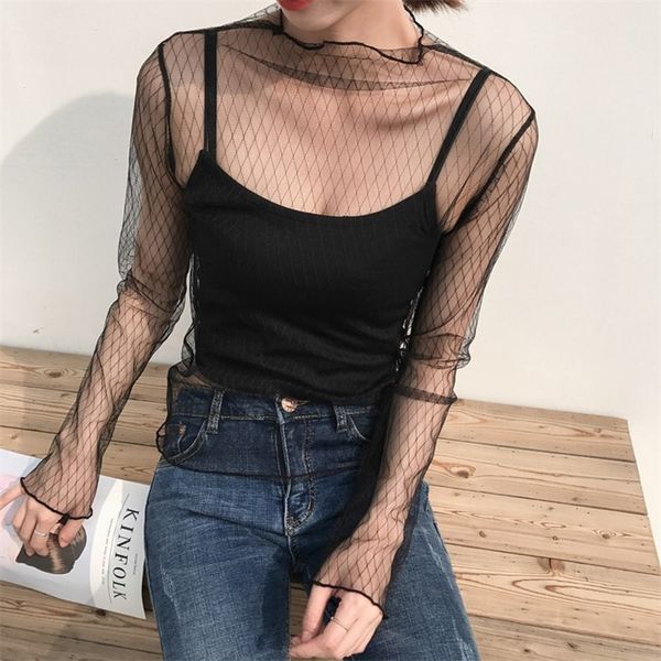 spring summer lace women mesh see-through long sleeve black dot star striped shirt, White
spring summer lace women mesh see-through long sleeve black dot star striped shirt, White