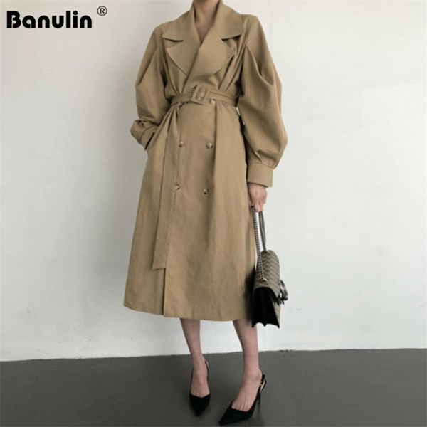 banulin autumn fashion women trench coat long double-breasted belt black khaki lady clothes winter outerwear 210603, Tan;black
banulin autumn fashion women trench coat long double-breasted belt black khaki lady clothes winter outerwear 210603, Tan;black