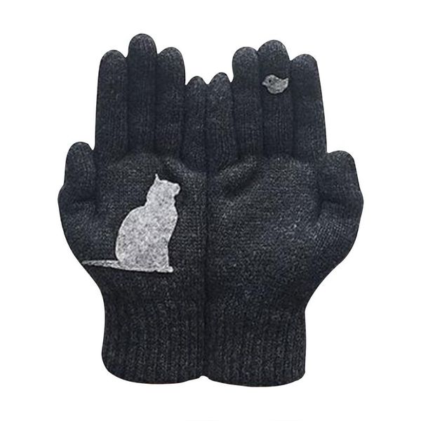 five fingers gloves ladies woolen autumn and winter outdoor keep warm cat printing female fashon thickening mittens j5, Blue;gray
five fingers gloves ladies woolen autumn and winter outdoor keep warm cat printing female fashon thickening mittens j5, Blue;gray