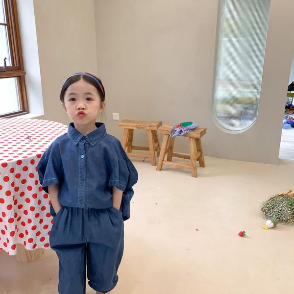 korean style summer boys and girls fashion denim clothes sets short sleeve oversized shirt thin loose trousers 2pcs clothing, White
korean style summer boys and girls fashion denim clothes sets short sleeve oversized shirt thin loose trousers 2pcs clothing, White
