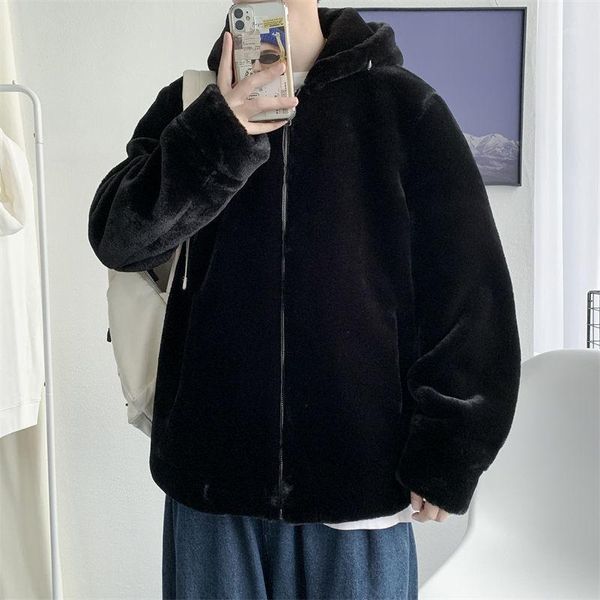 men's jackets neploha 2021 winter solid color casual jacket streetwear loose imitation mink coat vantage hooded neutral male, Black;brown
men's jackets neploha 2021 winter solid color casual jacket streetwear loose imitation mink coat vantage hooded neutral male, Black;brown