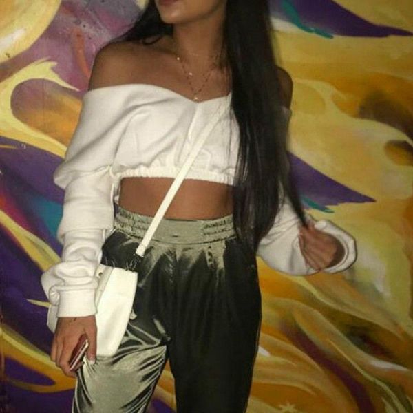 fashion long sleeve crop women solid color v-neck blouse women's blouses & shirts, White
fashion long sleeve crop women solid color v-neck blouse women's blouses & shirts, White