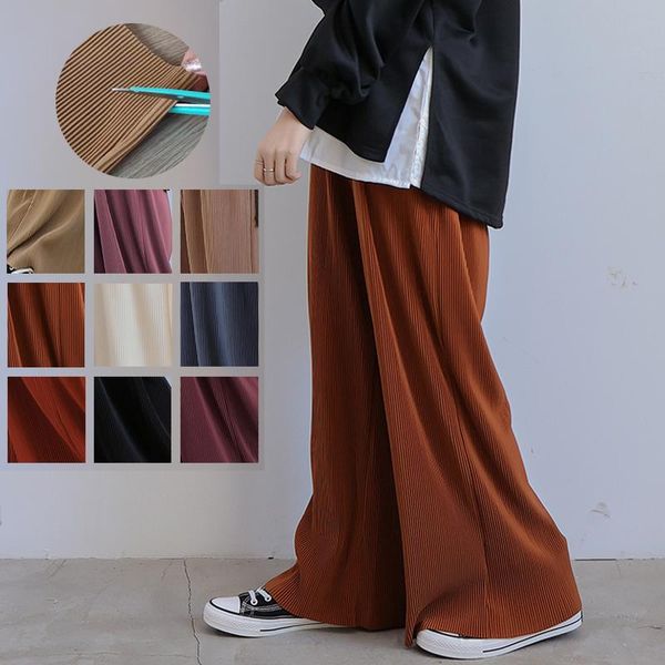 women's pants & capris casual cotton pleated loose large elastic high waist trouser wide leg women big swing beach skirt plus size, Black;white 
women's pants & capris casual cotton pleated loose large elastic high waist trouser wide leg women big swing beach skirt plus size, Black;white