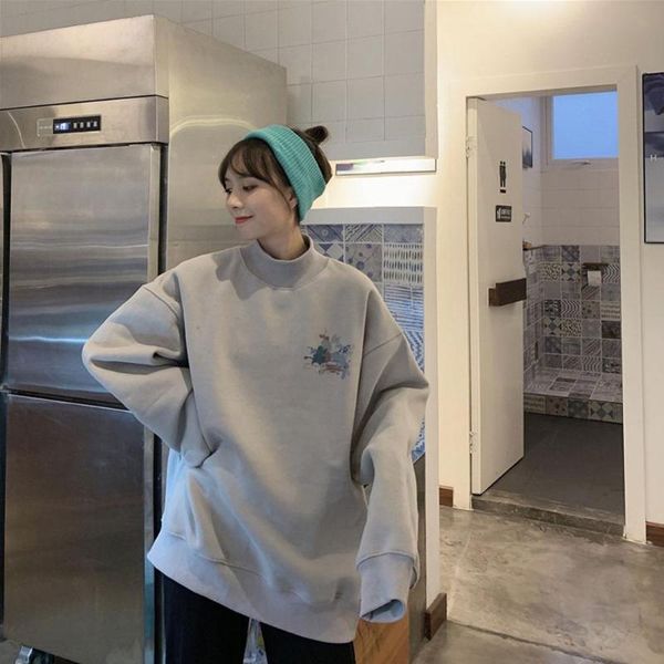 women's hoodies & sweatshirts casual winter women printed turtleneck plus velvet oversize loose simple females all-match korean style f, Black
women's hoodies & sweatshirts casual winter women printed turtleneck plus velvet oversize loose simple females all-match korean style f, Black