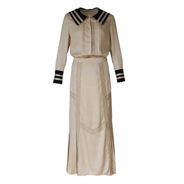 perhaps u women polyester beige sailor collar full sleeve vintage empire long skirt solid two pieces set t0049 210529, White
perhaps u women polyester beige sailor collar full sleeve vintage empire long skirt solid two pieces set t0049 210529, White