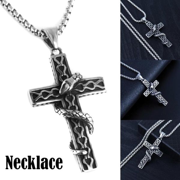 fashion vintage men's steel snake serpent shape pendant amulet cross stylish necklace gift ll@17 necklaces, Silver
fashion vintage men's steel snake serpent shape pendant amulet cross stylish necklace gift ll@17 necklaces, Silver