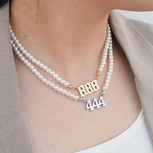 chains angel number necklaces 111 222 333 444 imitation pearl neckcklace choker 555 777 888 999 666 stainless steel minimalist jewelry, Silver
chains angel number necklaces 111 222 333 444 imitation pearl neckcklace choker 555 777 888 999 666 stainless steel minimalist jewelry, Silver