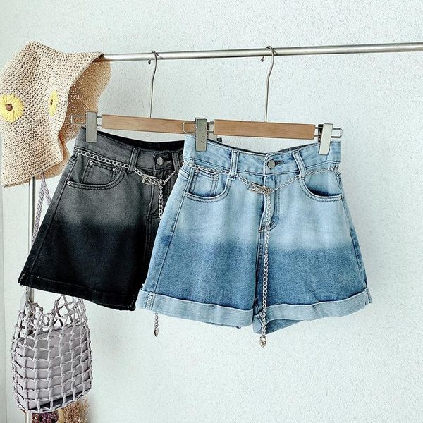 women's jeans korean style vintage short women with chian sashes design high waist loose streetwear plus size bottom female denim short, Blue
women's jeans korean style vintage short women with chian sashes design high waist loose streetwear plus size bottom female denim short, Blue