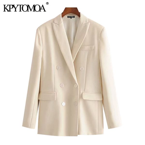 women fashion office wear double breasted blazer coat vintage long sleeve pockets female outerwear chic 210421, White;black
women fashion office wear double breasted blazer coat vintage long sleeve pockets female outerwear chic 210421, White;black