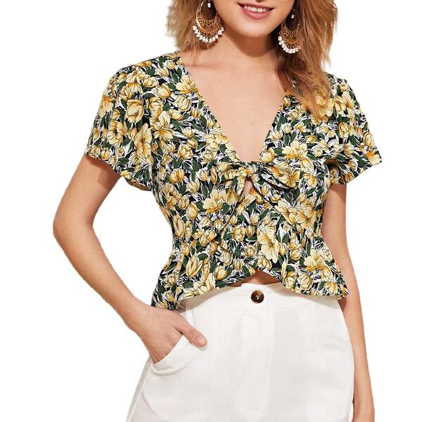 brand summer butterfly short sleeve chiffon blouse shirt elegant floral crop deep v-neck bandage shirts women's blouses &, White
brand summer butterfly short sleeve chiffon blouse shirt elegant floral crop deep v-neck bandage shirts women's blouses &, White