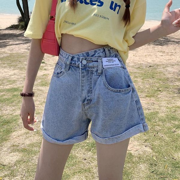 women's shorts 5379 y2k unique asymmetrical high street denim women summer waist korean style all-match beach female blue jeans, White;black
women's shorts 5379 y2k unique asymmetrical high street denim women summer waist korean style all-match beach female blue jeans, White;black