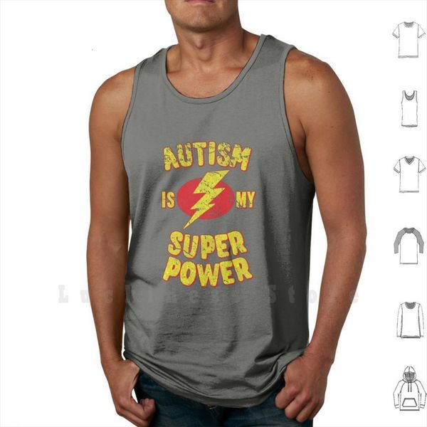 autism is my superpower vintage mens tank vest 100% cotton cool super funny humor retro awareness, White;black
autism is my superpower vintage mens tank vest 100% cotton cool super funny humor retro awareness, White;black