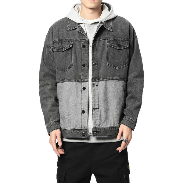 men's jackets denim jacket vintage patchwork color jeans coat single breasted spring autumn streetwear male lwt4, Black;brown 
men's jackets denim jacket vintage patchwork color jeans coat single breasted spring autumn streetwear male lwt4, Black;brown