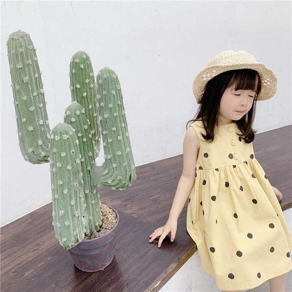 summer girls korean style dot sleeveless princess dresses kids loose casual dress 210615, Red;yellow
summer girls korean style dot sleeveless princess dresses kids loose casual dress 210615, Red;yellow