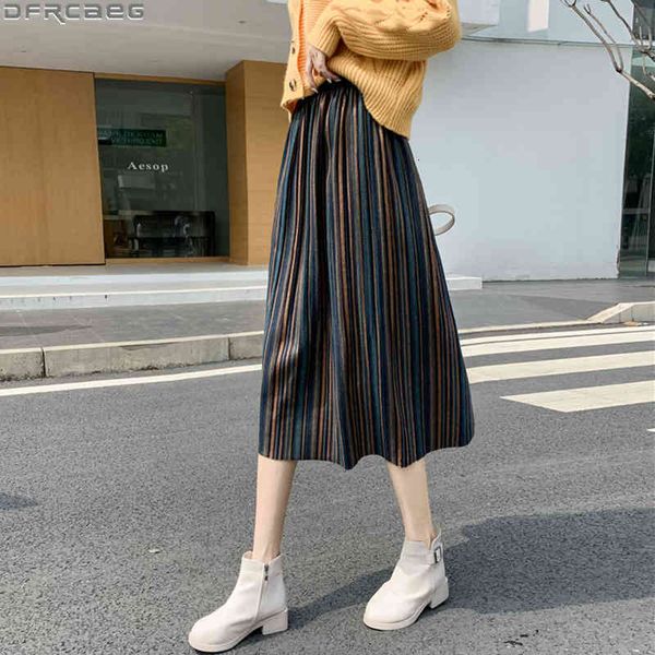 casual dresses striped midi skirt for women vintage loose elastic high waist jupe plissee femme woolen velvet autumn winter pleate, Black;gray
casual dresses striped midi skirt for women vintage loose elastic high waist jupe plissee femme woolen velvet autumn winter pleate, Black;gray